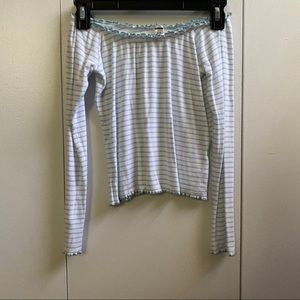 striped off the shoulder shirt